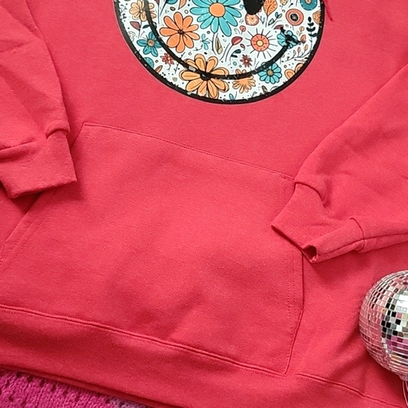 Floral smiley hoodie - Picture 4 of 6